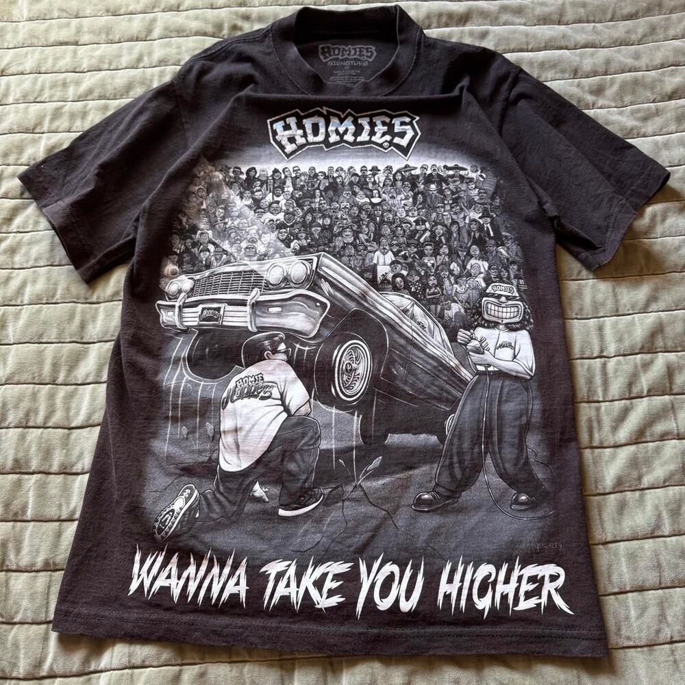Y2K HOMIES Wanna Take You Higher Lowrider Tee Size Medium,